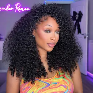 Burmese Curly 3 IN 1 Flip Over Half Wig Glueless 13x6 HD Lace Frontal Human Hair Wigs For Black Women 200% Density Beginner Friendly