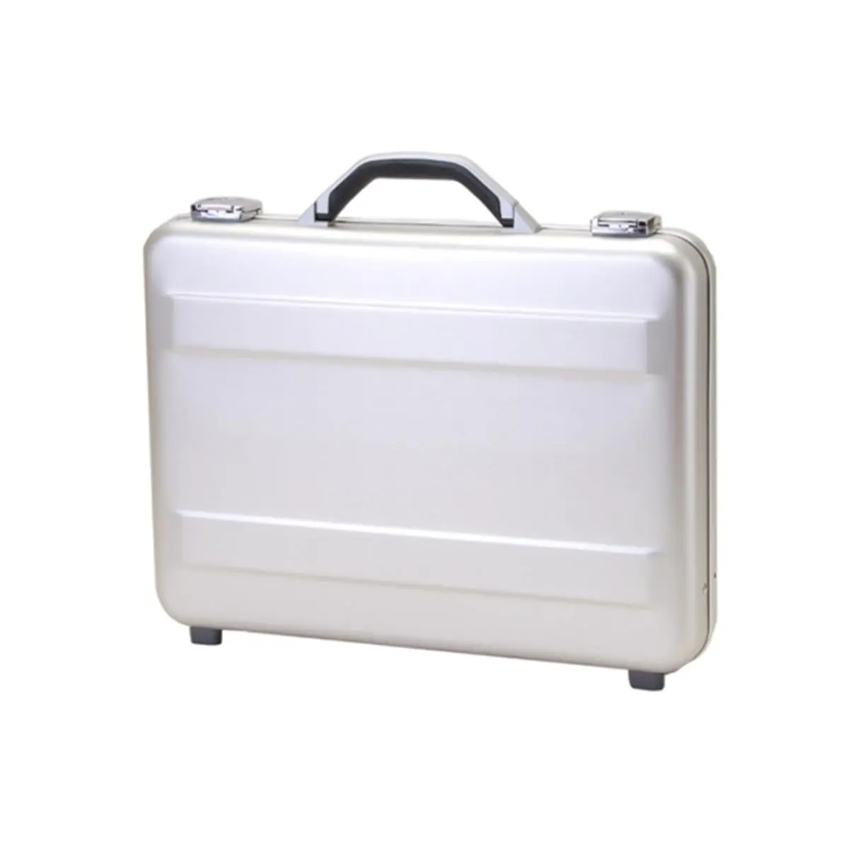 212 MAIN Men's Slimline Molded Aluminum Attache Case - Silver, Expandable Briefcase with Key Locks and Latch Closure