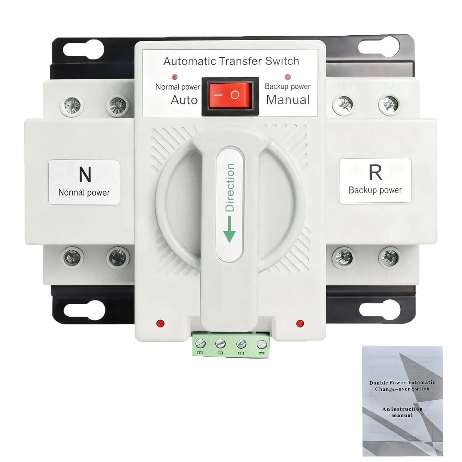 220V Automatic Transfer Switch, Dual Power 2P 63A CE Certified ATS Generator Changeover Switch 50Hz/60Hz, White