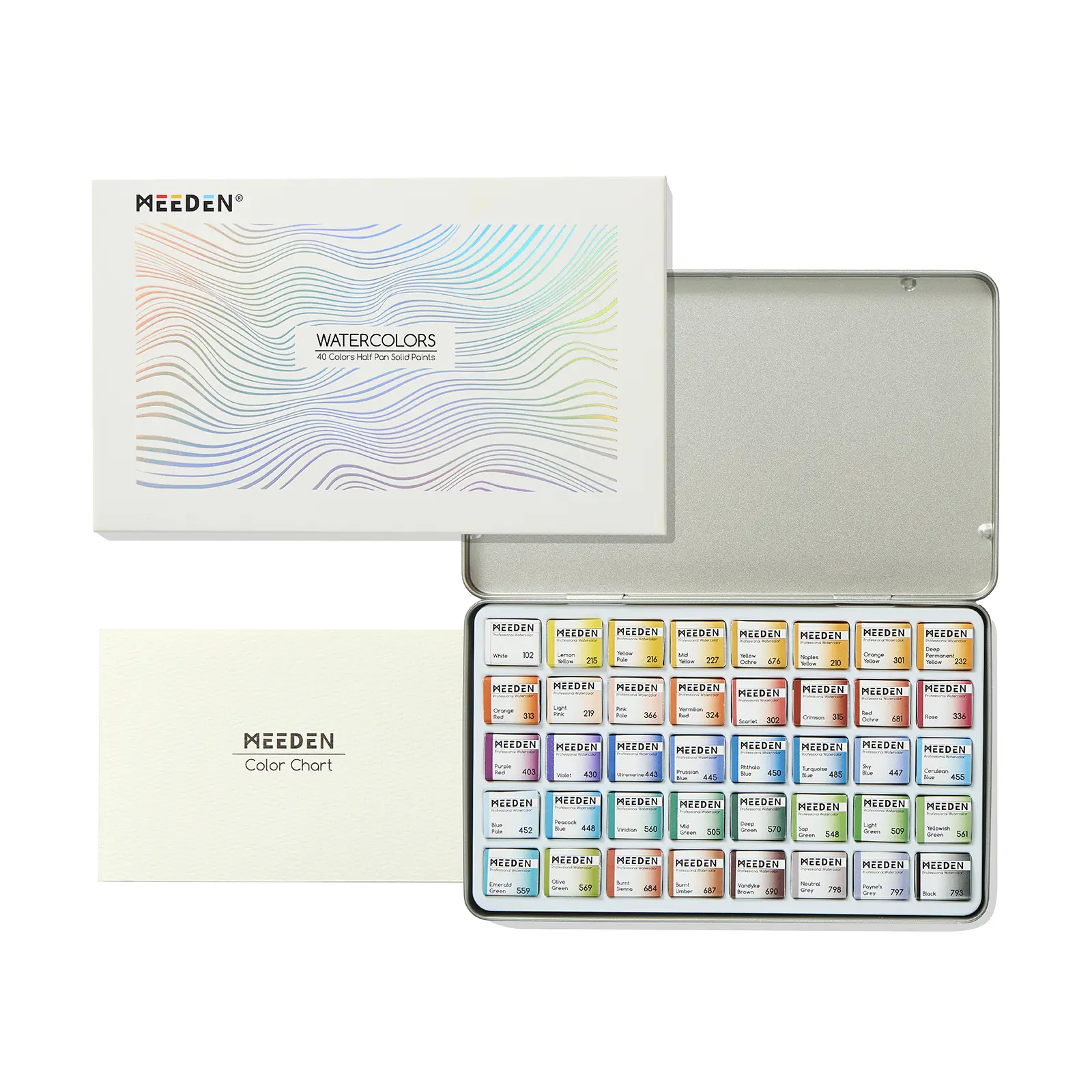 MEEDEN Professional Watercolor Paint Set: 24/40 Colors Semi-Moist Watercolor Set - High Saturation Art Supplies for Painting Adults Artists Pros