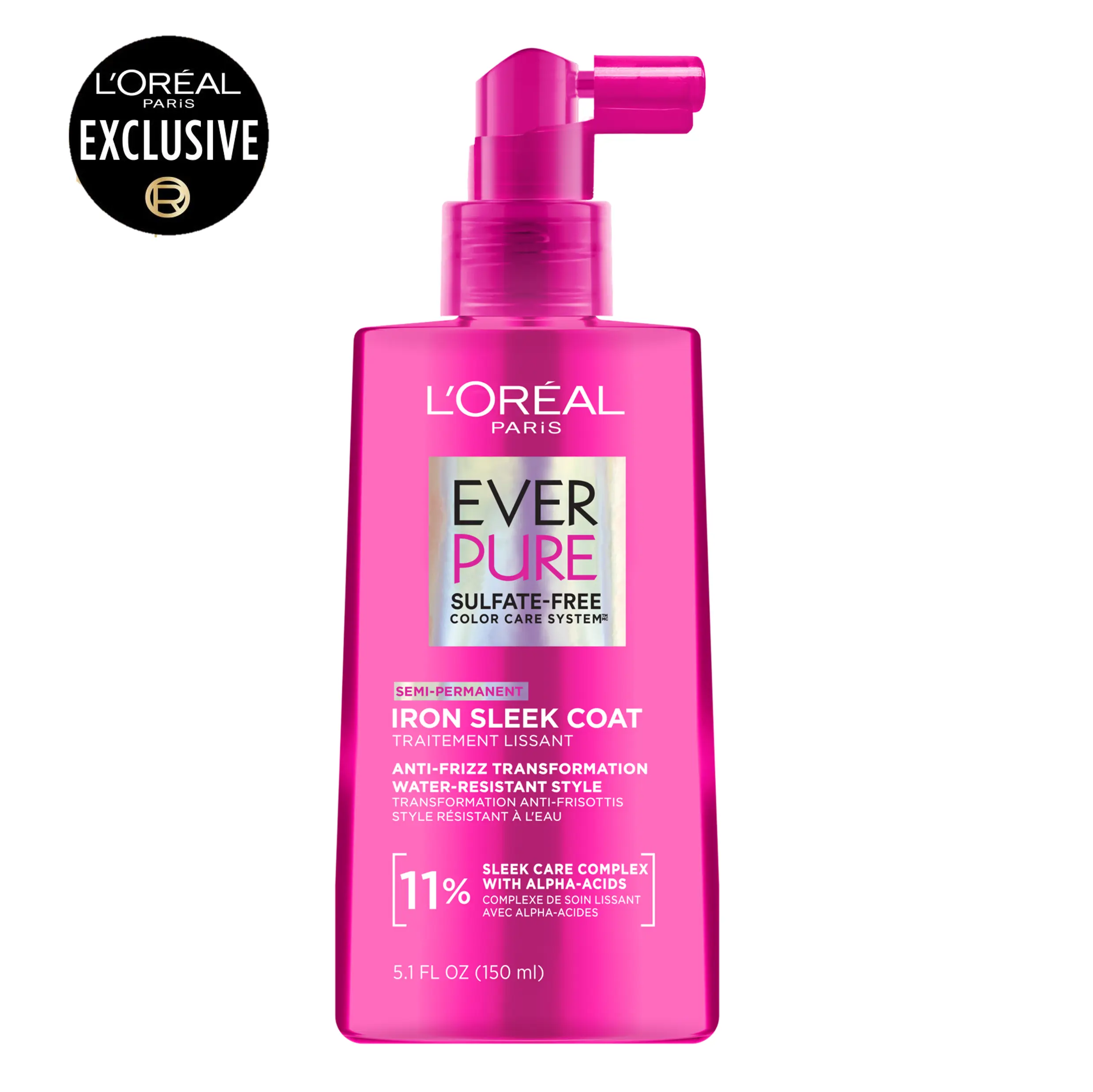 Iron Sleek Coat, Smoothing Treatment, Frizz Resistance, Water-Resitant, Sulfate Free, All Hair Types, L'Oreal Paris Iron Sleek Coat, Smoothing Treatment, Frizz Resistance, Water-Resitant, Sulfate Free, All Hair Types, L'Oreal Paris