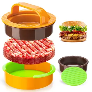 Upgrade Version 3-In-1 Non-Stick Burger Press Machine, Durable Hamburger Press, Ideal for Filling Burgers, Sliders, Vegetarian & Beef Patties