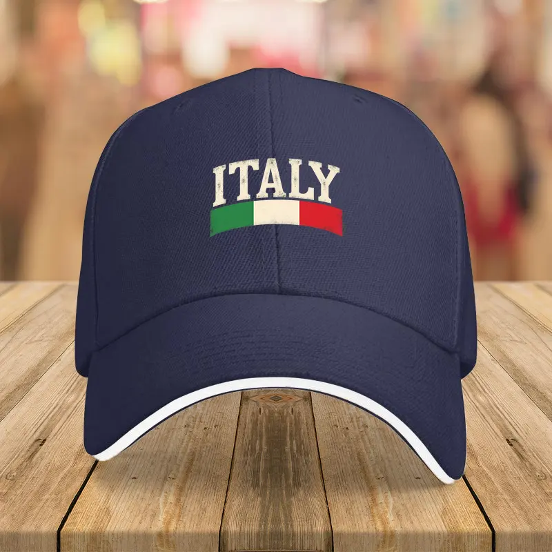 Unisex 1-Piece Italian Flag Trucker Baseball Cap - Lightweight Polyester, Structured Fit, Machine Washable, All Seasons, Durable Headwear, Outdoor Casual Hat, Preferred Holiday Gift, 1 Size, One Size