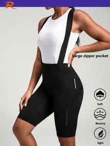 Women's Cycling Bib Shorts with Cross Zip Pockets, High-Density Sponge Seat Pad, Comfortable and Durable Bike Shorts for Women, Sports Cycling Shorts, Activewear Bottoms, Workout Bottoms