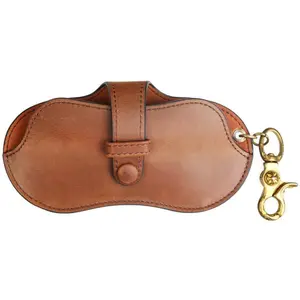 Vintage Leather Sunglasses Case – Portable Soft Glasses Pouch for Men & Women, Protective Eyewear Storage