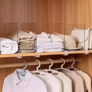 6/8pcs Transparent Acrylic Dividers, Storage Bag Separators, Wardrobe Organizer, Lightweight Board, Shelf Divider, Durable Partition, Closet Storage System