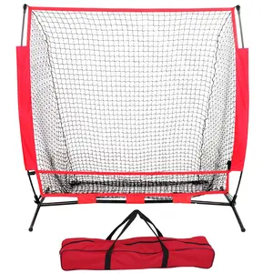 5x5ft Collapsible Polyester Baseball Softball Practice Net - Portable Hitting, Pitching, Batting Training Net with Carry Bag, Exercise Equipment for Home Gym Sports Gear