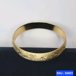 Beautiful Bangle Bracelet 65mm Diameter 12mm Wide Laminated Gold Fashion Accessory SKU SM03 Elegant Design