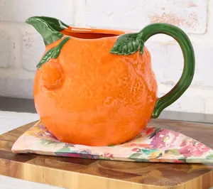 Ceramic Orange Fruit Pitcher By Valerie