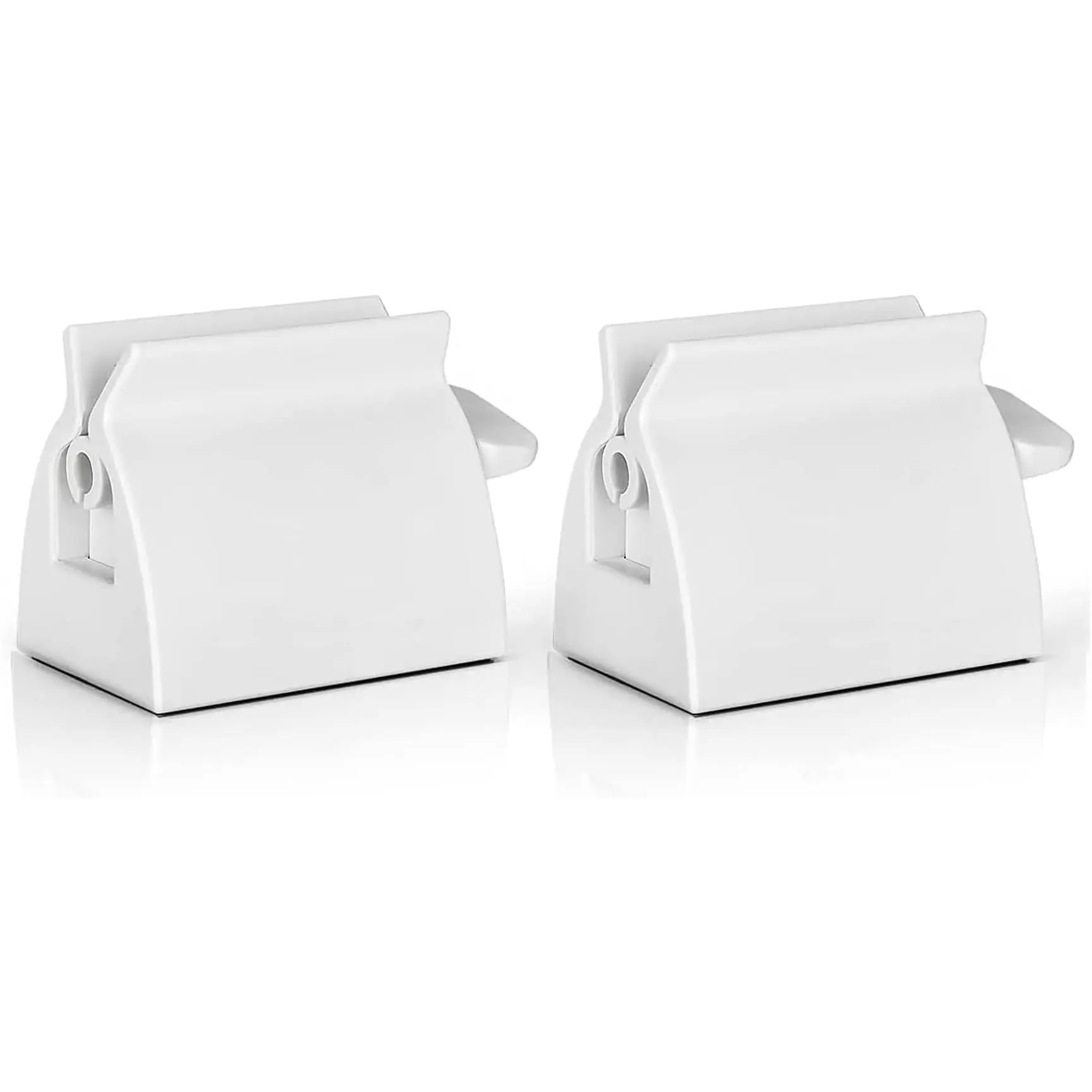 2Pcs-Rolling Tube Toothpaste Squeezer Toothpaste Seat Holder Stand for Bathroom Accessories （White） KINMINGZHU