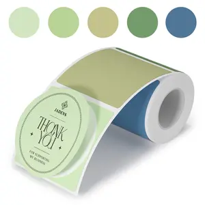JADENS 2 Inch Circle Thermal Sticker Labels, Self-Adhesive Round Direct Thermal Labels for Business&Home, 400 Sheets/1 Roll