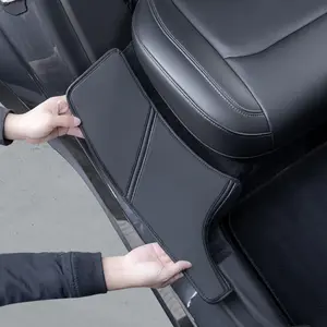 2 pieces, black threshold pad, suitable for 2021-2024 Tesla Model Y rear door threshold protection pad, welcome pedal suede protection pad, anti stepping and dustproof pad, threshold pad, Automotive Car Accessories