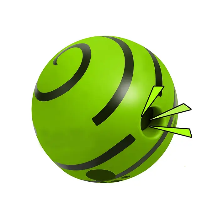Interactive Training Ball for Dogs - Large Green Pet Toy That Emits Fun Sounds When Rolled or Shaken