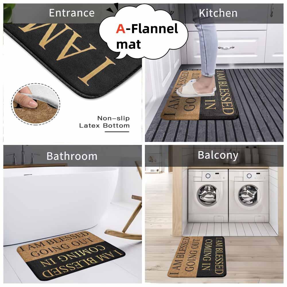 Blessed Doormat I Am Blessed Going Out Coming In Print Durable NonSlip Easy Clean Welcome Home Housewarming Gift Apartment Decor Entryway Accent Patio Accessory Front Door Mat