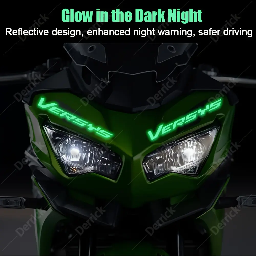 2PCS/SET Trendy Glow VERSYS Logo Sticker - For suitcases, phone cases, notebooks. Glow & reflective shows cool vibe, add eye-catching details. A great choice for trendy decor!