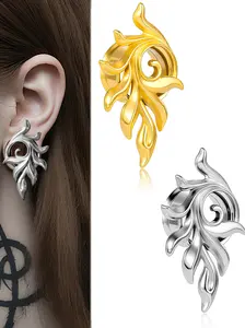vanku 2pcs Women Punk Style Floral Ear Gauges Plugs, 316 Stainless Steel Ear Tunnels Stretcher, Cut-Out Design, Valentine Gift