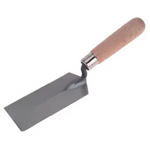 212 MAIN Goldblatt G01920 5x2 in. Carbon Steel Margin Trowel, Lightweight, with Steel Ferrule and Wooden Grip