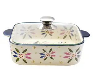 Temp-tations Old World 2.5-qt Soft Square Baker w/ Cook & Look Lid