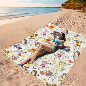 Vintage Floral Winnie-The-Pooh Beach Towel, Super Absorbent Microfiber Bath Towel, Pool Party, Beach Vacation, Summer Outdoor Multi-Use, Durable Material