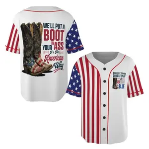 The Red White And Blue Baseball Jersey, Freedome 4th Of July Jersey, Country Music, 250 Years Aniversary Merch, Concert Clothing, Unisex Shirt