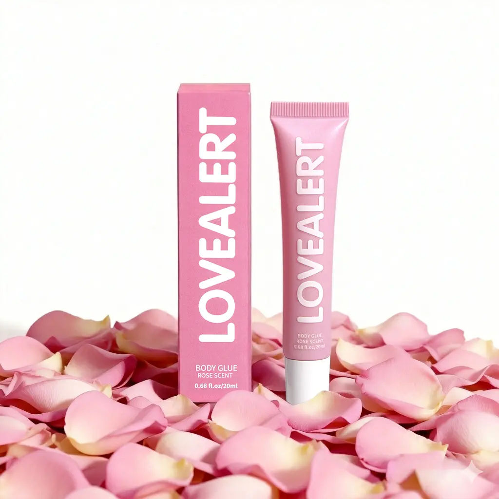 LOVEALERT Body Adhesive Sweat & Water Resistant, Stain Free Formula for Cut, Strapless & Open-Back Outfits, Easy Removal with Soap and Water, Ideal for Secure and Confident Wear body glue