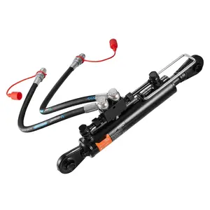 Hydraulic Top Link Cat.1-1, Closed Length 8-1/4 Inches; Expanded Length From 18-1/8 To 26-3/8 Inches, Turnbuckle Style, High Pressure Hydraulic Cylinder With Two Hoses And G3/8 Inch Check Valve For Compatible Tractor Implements