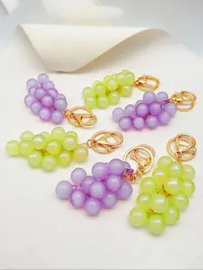 Bubble Jelly Grape String Key Chain Bag Chain Charms Simulation Fruit Bag Pendant Car Key Bag Chains Bag Decoration Hanging Ornament Bag Backpack Pendant Back-To-School Gift, Bag Charm Keychain, Keychain For Bags