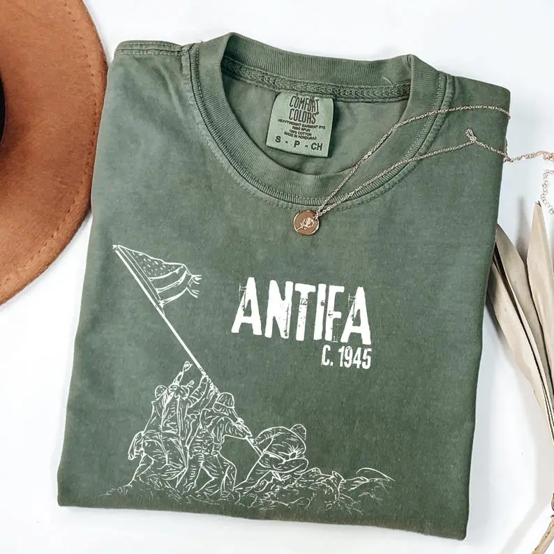 Comfort Colors ANTIFA c. 1945 T-Shirt, Patriotic Anti Shirt, Fascist Liberty Tee, Anti Fascist Political Shirt