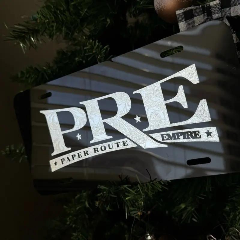 PRE Chrome Engraved License Plate