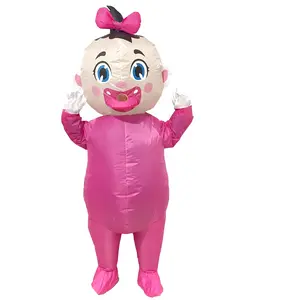 96 Inch Giant Inflatable Baby Costume, Blow Up Baby Costumes for Adults Costume Gender Reveal, Halloween Shower pink