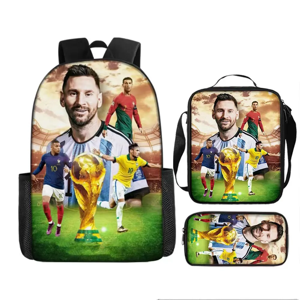 3-Piece High Cap Backpack Set with Lunch Box, Pen Box - Sports & Outdoor Gym Bag for Workplace, Travel, Unisex