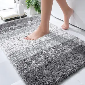 New Deal, Bathroom Rugs Mat 30x20, Extra Soft Absorbent Microfiber Bath Rugs, Rubber Backing, Quick Dry, Machine Washable Bath Mats for Bathroom Floor, Tub and Shower, Home Decor Accessories, Grey.