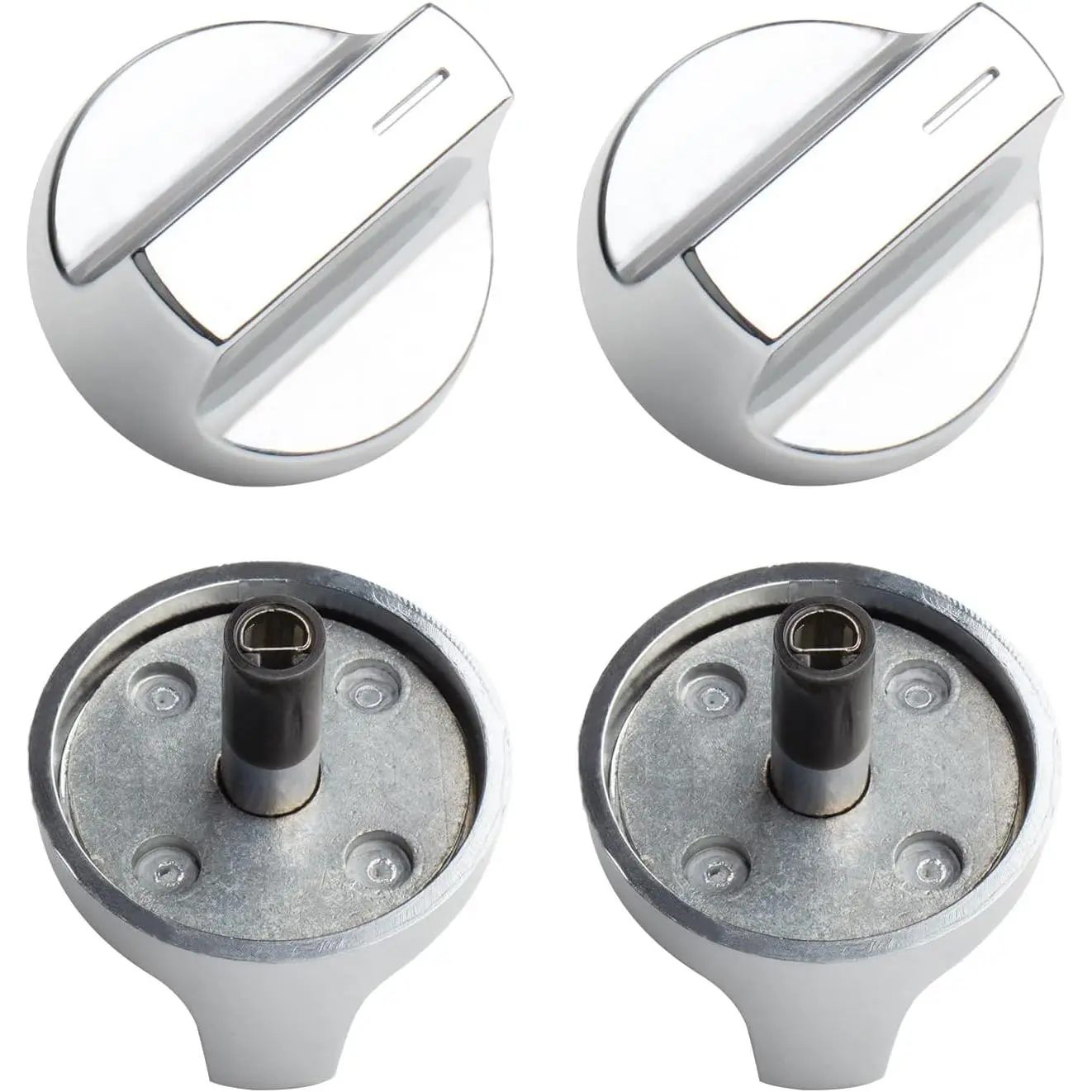 4-Pack Stove Knobs & Gas Range Oven Knob W11517334 - Stainless Steel Replacement for Whirlpool WEG515S0FB0/WEG745H0FS0, Replaces W11122869/W10850033 - Durable Gas Range Knobs