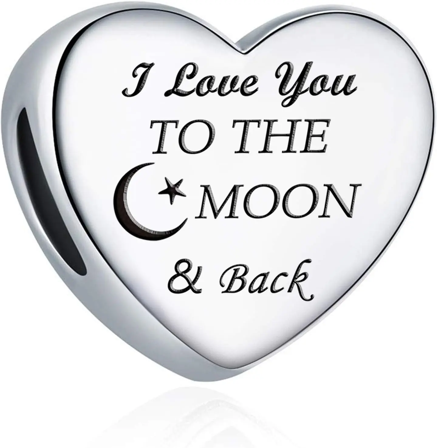 Love Charm Fit for Charms Bracelet I Love You to the Moon and Back Love Heart Charms Christmas Birthday Gift