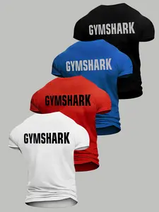 Men's Gym Workout Tee Set, High Elastic Quick-Dry Breathable Fabric, Short Sleeve Fitted Design, Casual Fitness Clothing