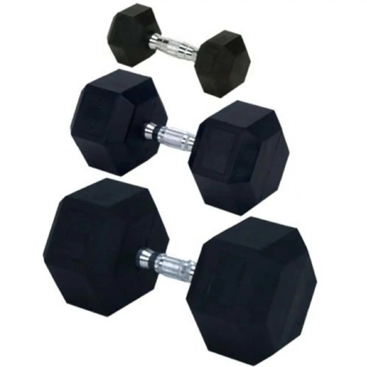 Solid Cast Iron Hex Dumbbell with Ergonomic Knurled Steel Handle for Arm Strength Training, Durable Non-Peel Finish, Resistance Training, Weight Training