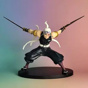 Demon Slayer Uzui Handheld Figure, Sound Column Cool Battle Pose, Dual Sword Anime Model, Collectible Action Figure, Anime Merchandise Gift, Collectible Figurine