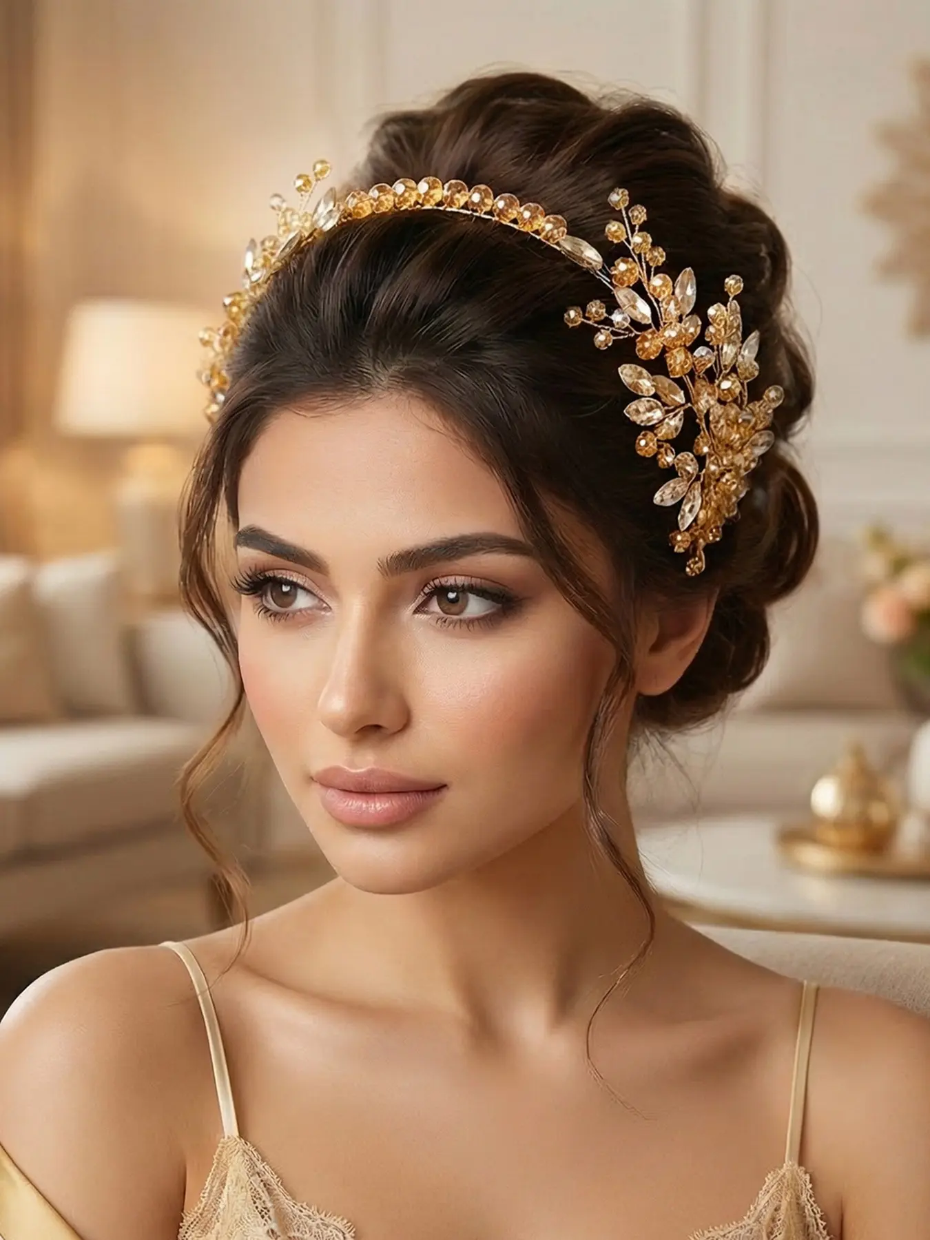 Women's Elegant Rhinestone Crystal Hairband, Wedding Bride Headpiece, Jasmine Princess Crown, Rapunzel Crown, Tiara, Party Dance Festival Accessory, All Seasons Fashion Jewelry