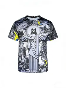 Men's 3D Print Brazil Jesus Special Edition Football Jersey, Soccer Jersey, Unisex Sports T-Shirt, Casual Summer Wear, Comfortable, Jersey Shirts