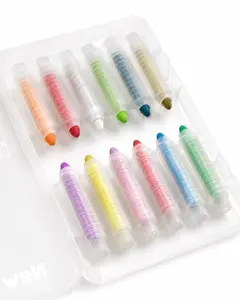 NewFamily Dustless Chalk for Kids, Colored Sidewalk Chalk With Holder,Non-Toxic Washable Toddlers Chalks Drawing Writing for Outdoor Art Play,Blackboard