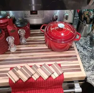 Segmented naturally multi-colored Noddle Boards/Stovetop Covers