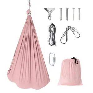 Light Pink Dual-Layer Sensory Hammock Swing for Kids & Adults – Deep Pressure Therapy, 360° Swivel, Heavy Duty, Indoor/Outdoor Use, Supports 300 lbs –1.5x1.4m