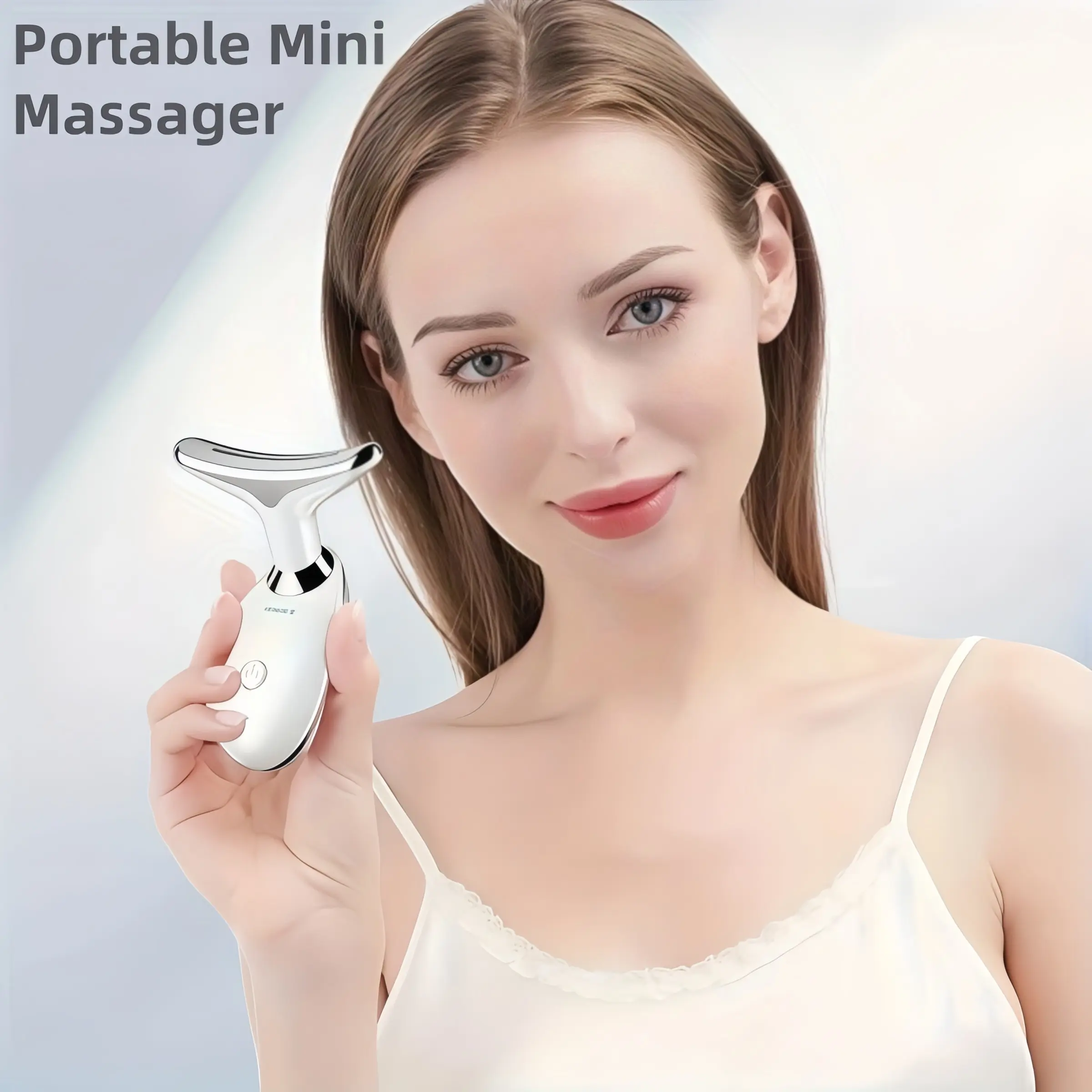 Rechargeable facial and neck massager, Facial care instrument, beauty personal care product, neck anti-wrinkle beauty equipment, facial phototherapy skin tightening machine, lifting and tightening massager, rejuvenating, reducing wrinkles