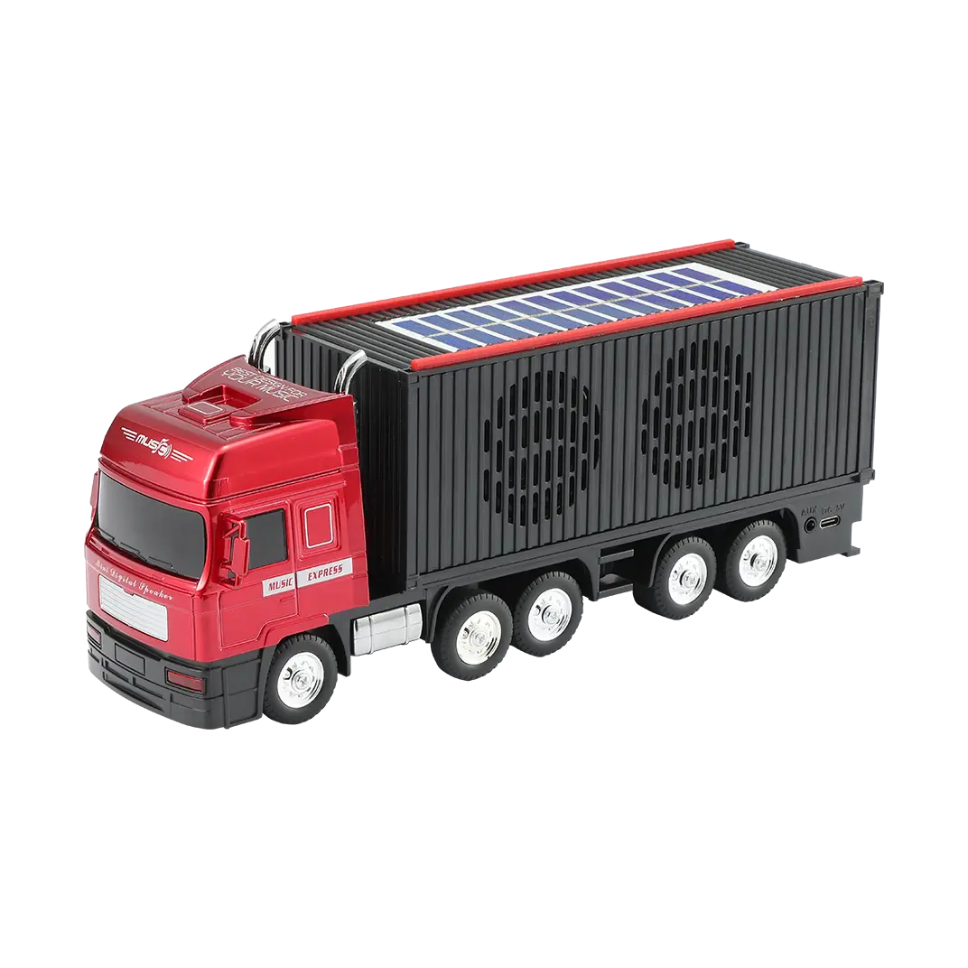 WSTER WS-691 Portable Truck Model Bass Speaker with USB Type-C, TF Card, Auxiliary Input, FM Radio, TWS Pairing, Solar Charging - Multifunctional Desktop Audio for Car Enthusiasts, Indoor/Outdoor Use, Perfect Gift