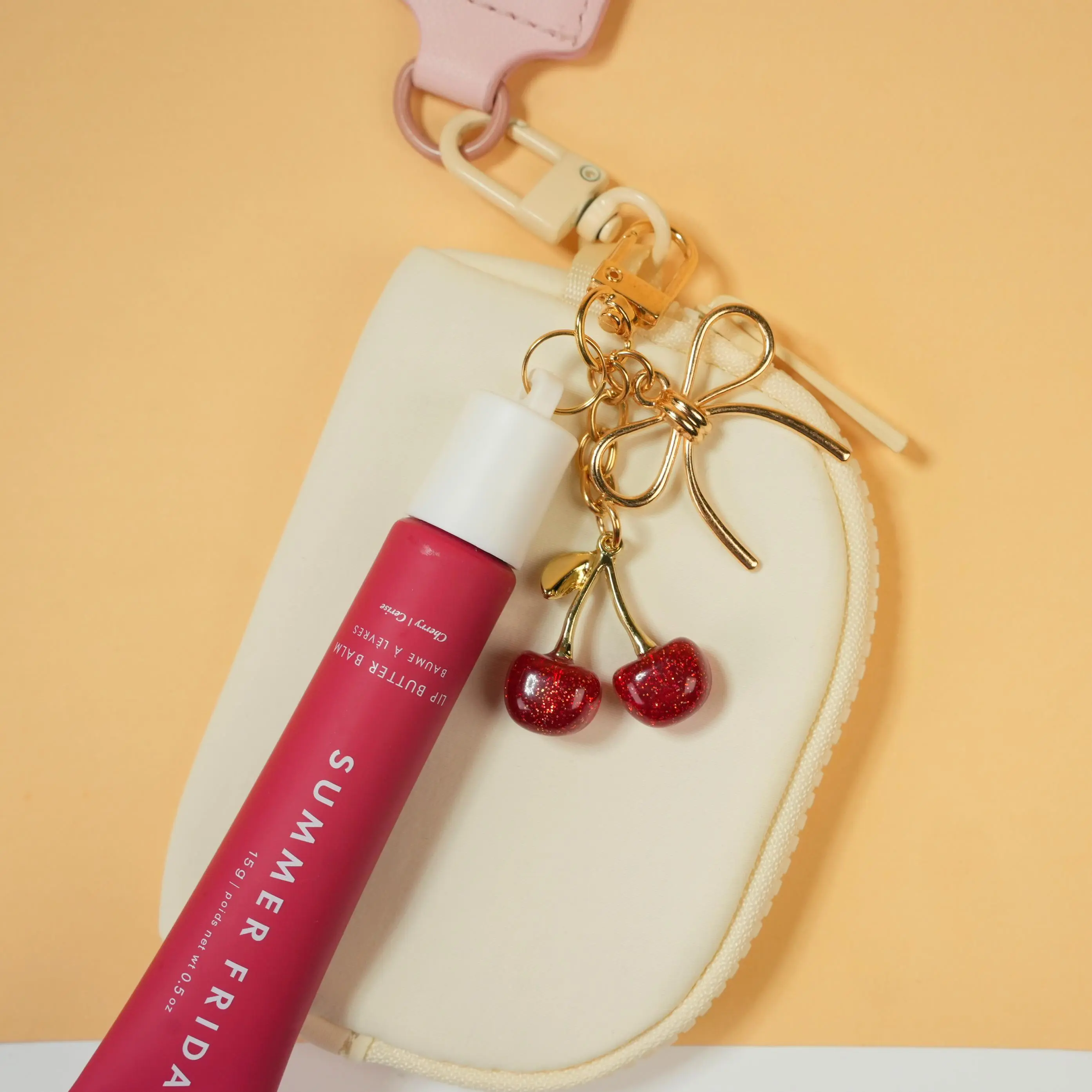 Lip Gloss Keychain Cap-Compatible with Summer Fridays 0.5 Oz Lip Balm-Leak-Proof Design|1:1 Precise Fit|Cute Bag Charm Accessory|Perfect Gift for Beauty Lovers & Trendsetters