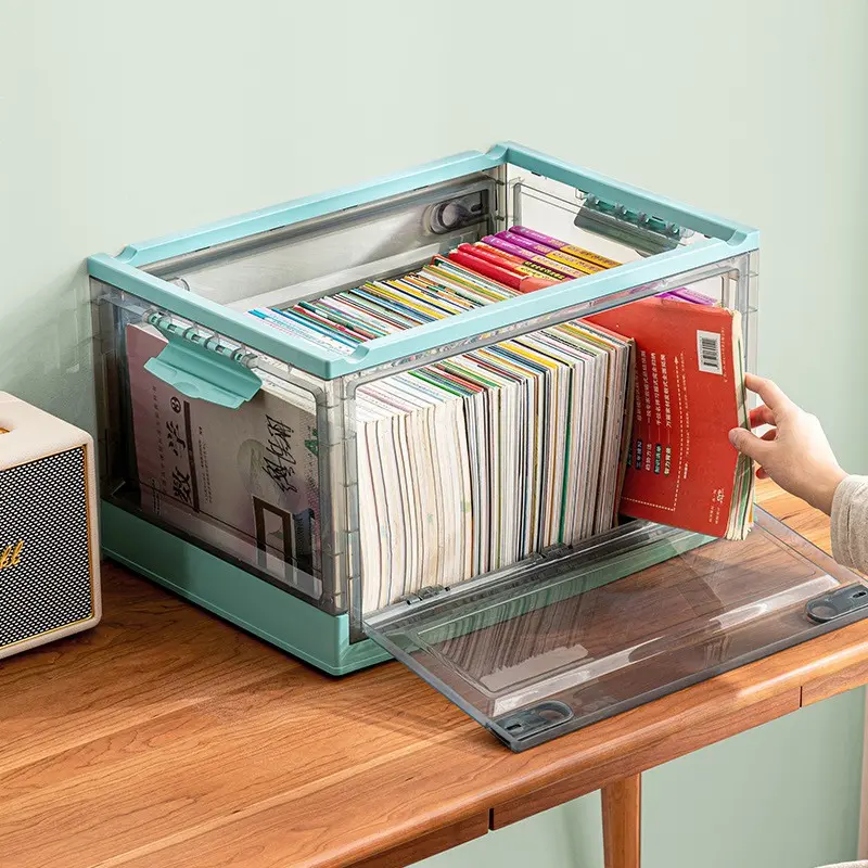Large Capacity Storage Box for Clothes and Snacks, Dormitory Book Organizer, Stackable Toy Folding Storage Box, Multi-Use Container