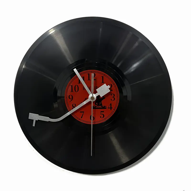 Retro Vinyl Record Wall Clock Creative Decorative Clock Silent Non Ticking Vintage Decor for Home Office Music Lover Gift Clocks For Living Room (Battery Not Included)