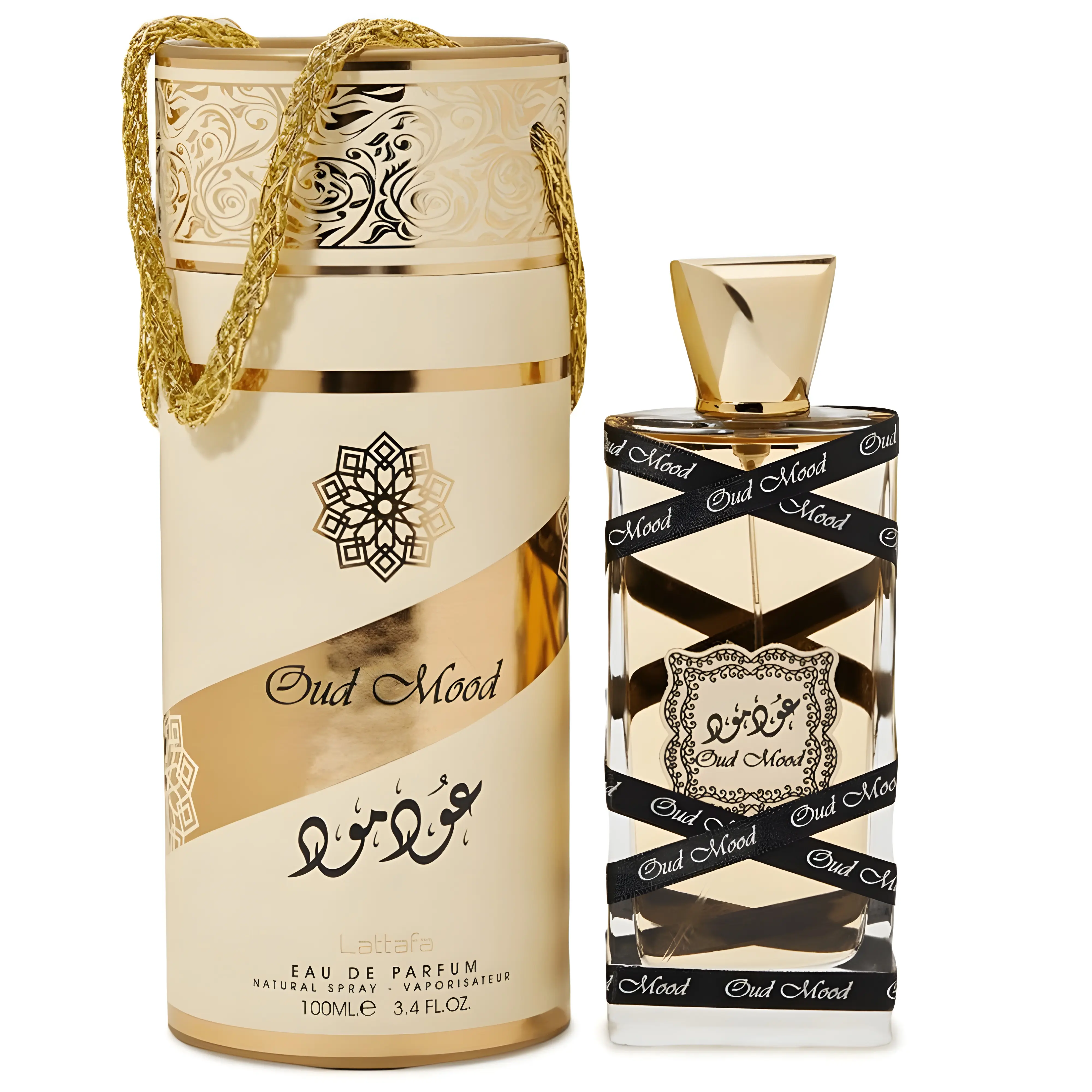 Lattafa Oud Mood for Unisex Eau de Parfum Spray, 3.4 Ounce