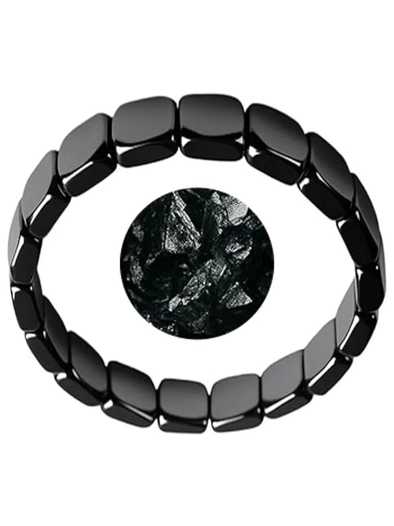 Unisex Hematite Bracelet, Handmade Natural Stone Bead Necklace, Adjustable Beaded Design Men's Jewelry, Elegant Soft Cord Design, Gift Idea