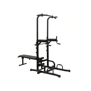 Sports season  Power Tower With Bench Pull Up Bar Station Adjustable Height Dip Stand Heavy Duty Multi Function Fiess Rack